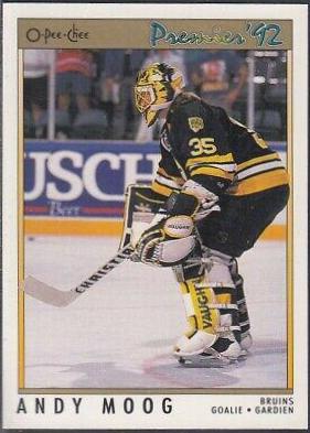 Andy Moog #133 Hockey Cards 1991 O-Pee-Chee Premier