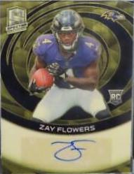 Zay Flowers #1 Football Cards 2023 Panini Spectra Rookie Autograph Gold