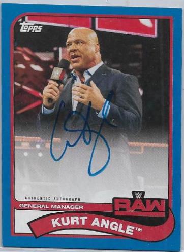 Kurt Angle [Blue] #A-KA Wrestling Cards 2018 Topps WWE Heritage Autographs