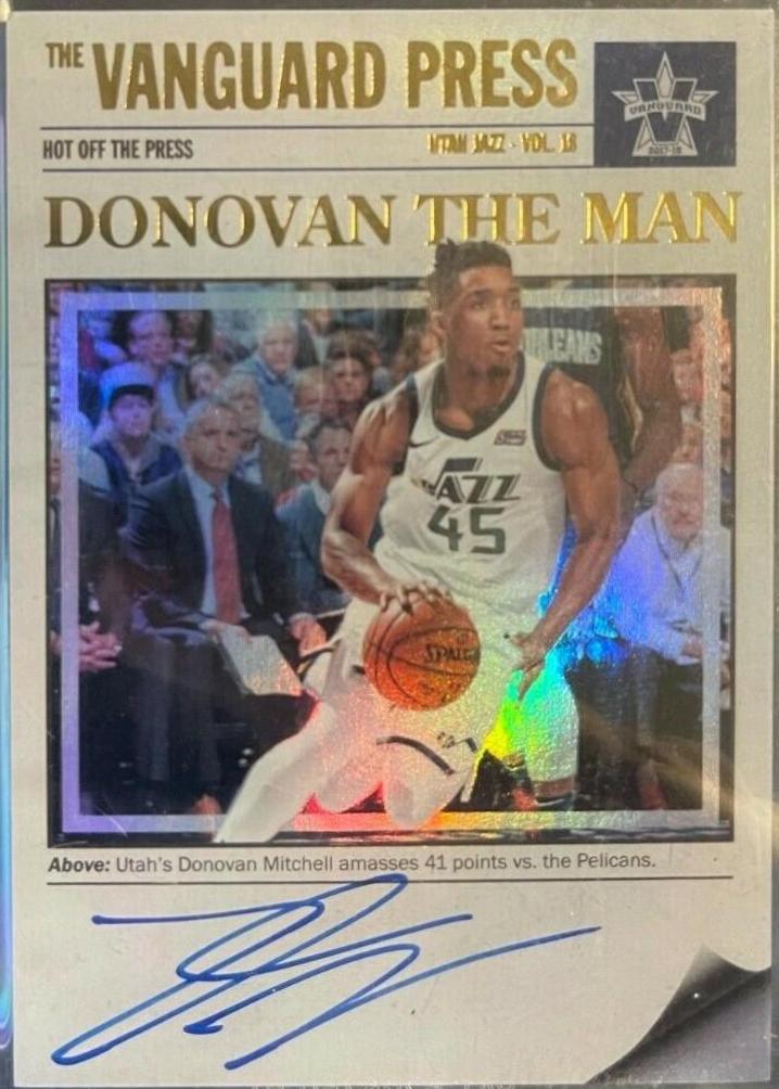 Donovan Mitchell #HP-DML Basketball Cards 2017 Panini Vanguard Hot Off the Press Autographs