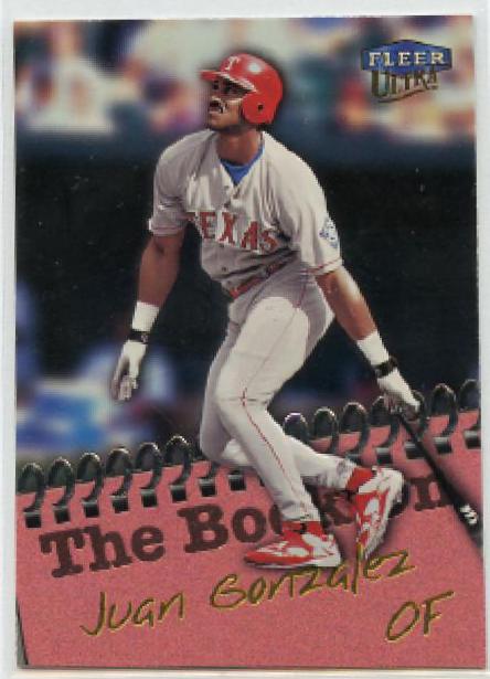 Juan Gonzalez #5BO Baseball Cards 1999 Ultra the Book on