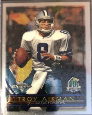 Troy Aikman #1 Football Cards 1996 Topps Chrome