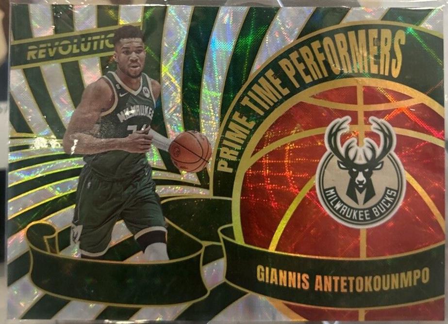 Giannis Antetokounmpo #4 Basketball Cards 2024 Panini Revolution Prime Time Performers