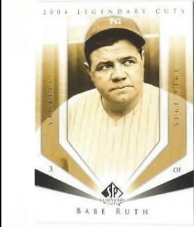 Babe Ruth #5 Baseball Cards 2004 SP Legendary Cuts