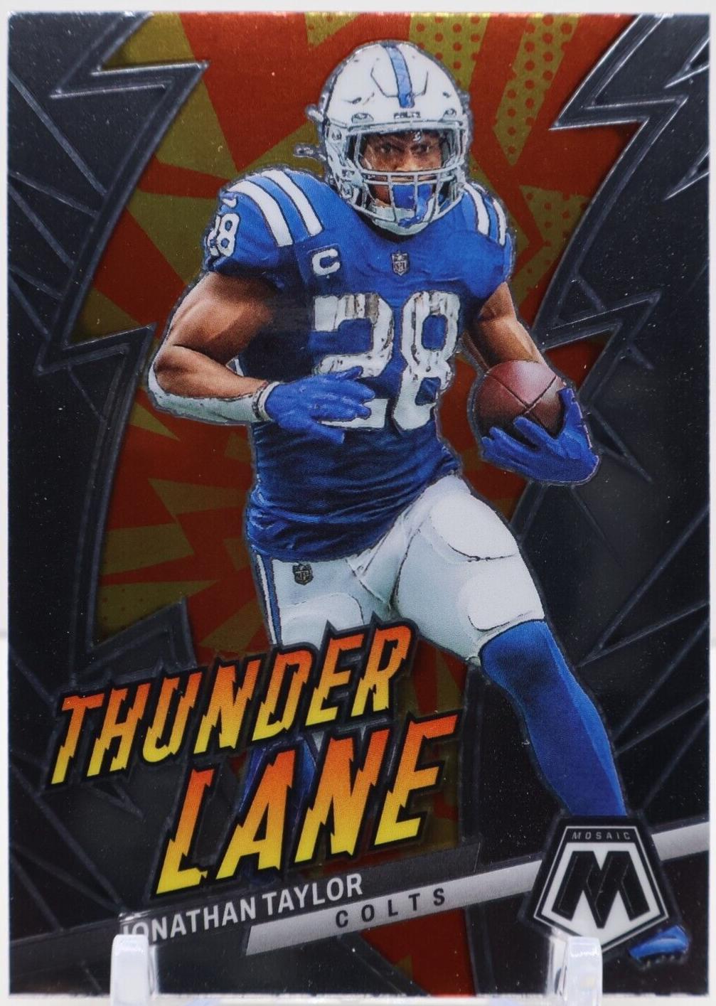 Jonathan Taylor #2 Football Cards 2023 Panini Mosaic Thunder Lane