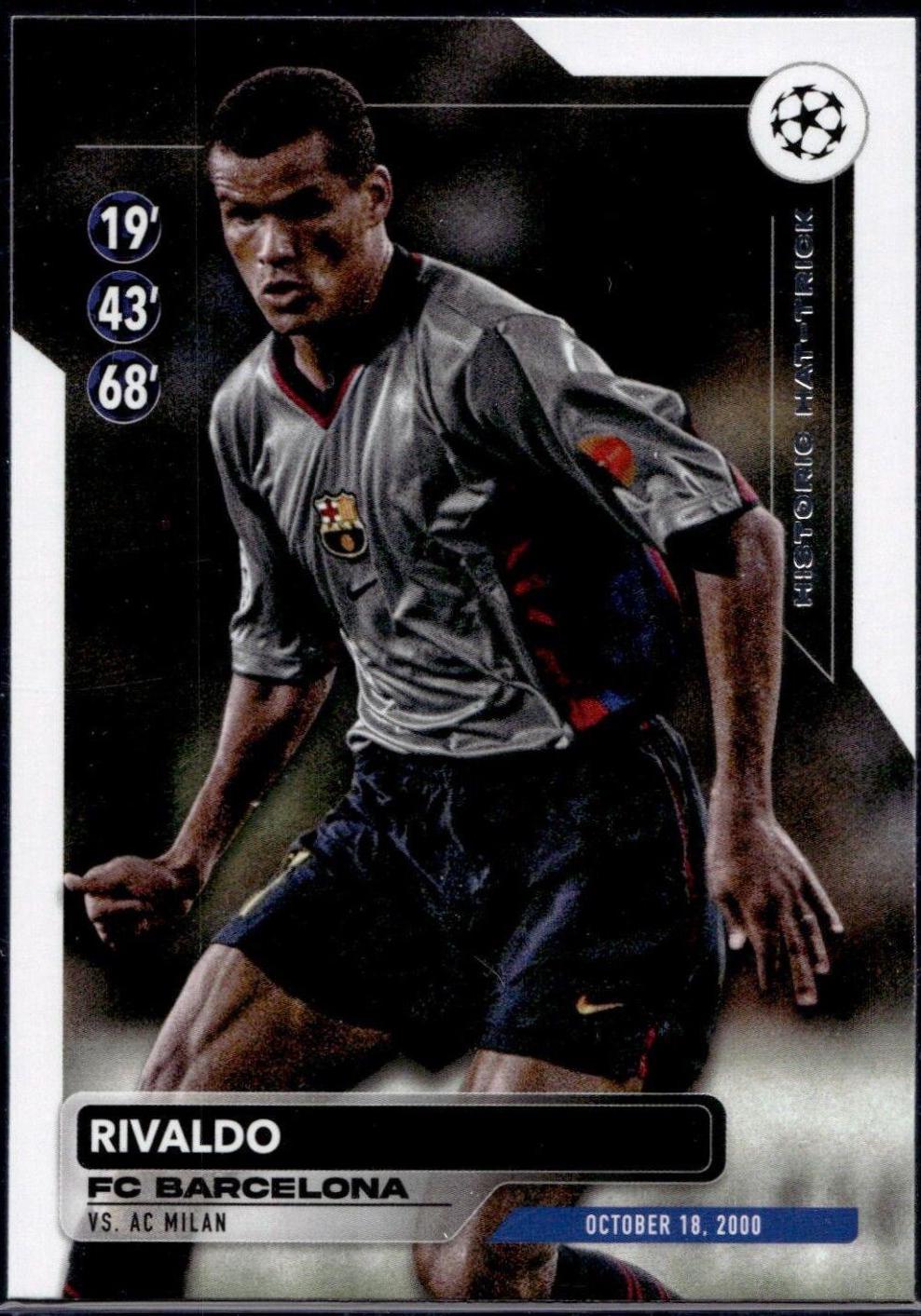 Rivaldo #HH-3 Soccer Cards 2023 Topps UEFA Club Historic Hat Trick
