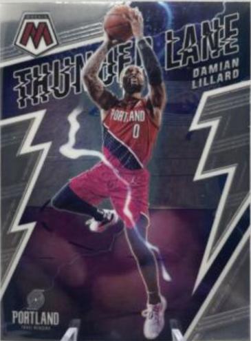 Damian Lillard #9 Basketball Cards 2021 Panini Mosaic Thunder Lane