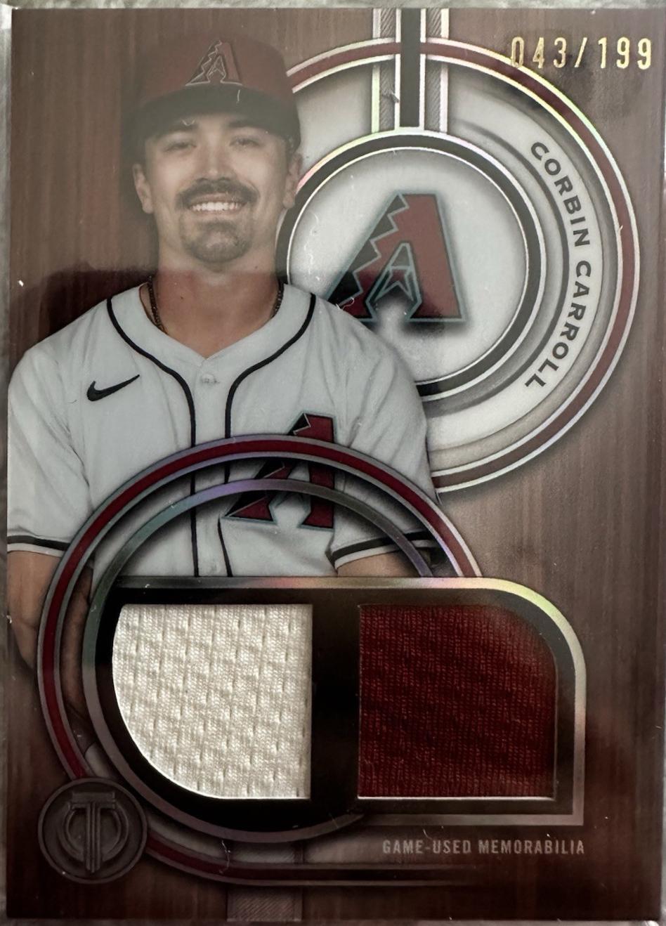 Corbin Carroll #DR-CC Baseball Cards 2025 Topps Tribute Single-Player Dual Relic