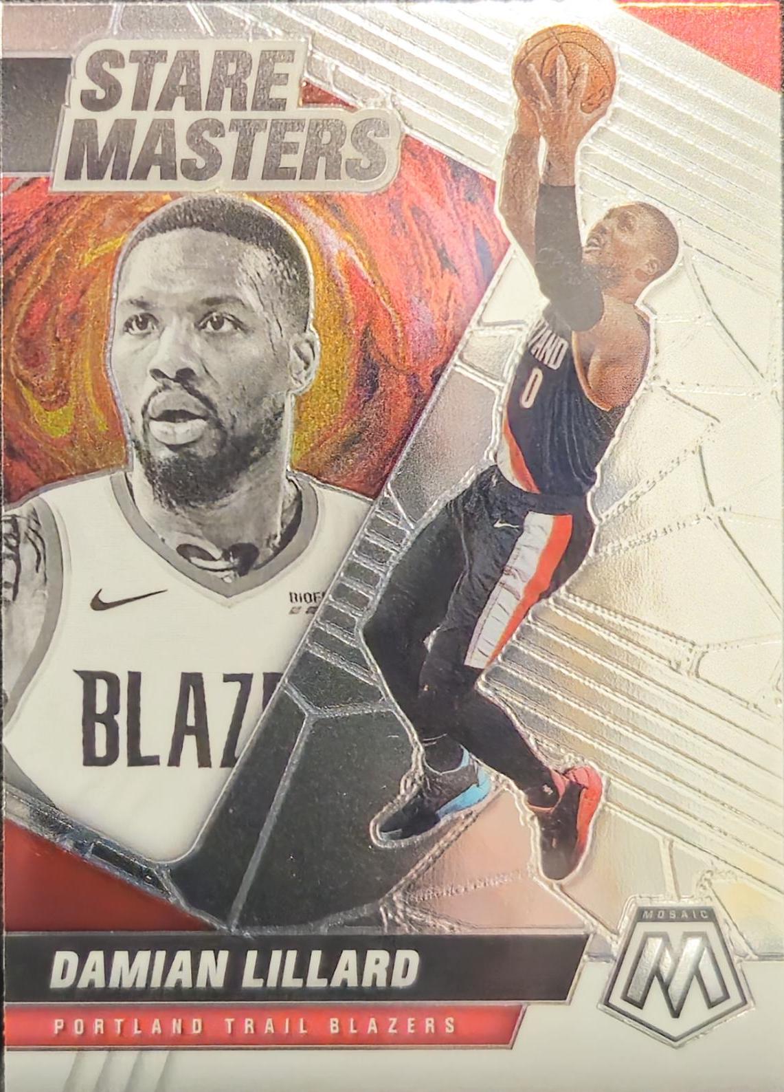 Damian Lillard #8 Basketball Cards 2020 Panini Mosaic Stare Masters