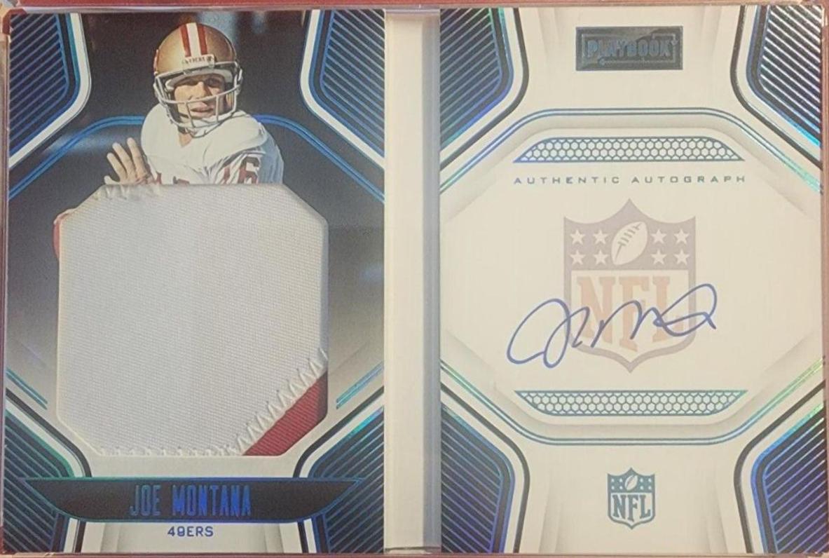 Joe Montana #PJA-JM Football Cards 2022 Panini Playbook Jersey Autographs