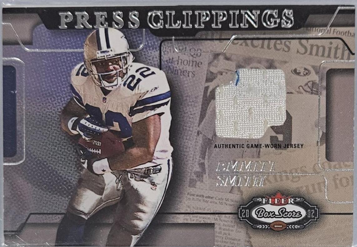 Emmitt Smith Football Cards 2002 Fleer Box Score Press Clippings