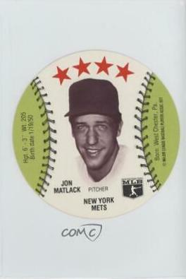 Jon Matlack Baseball Cards 1977 Chilly Willee Discs