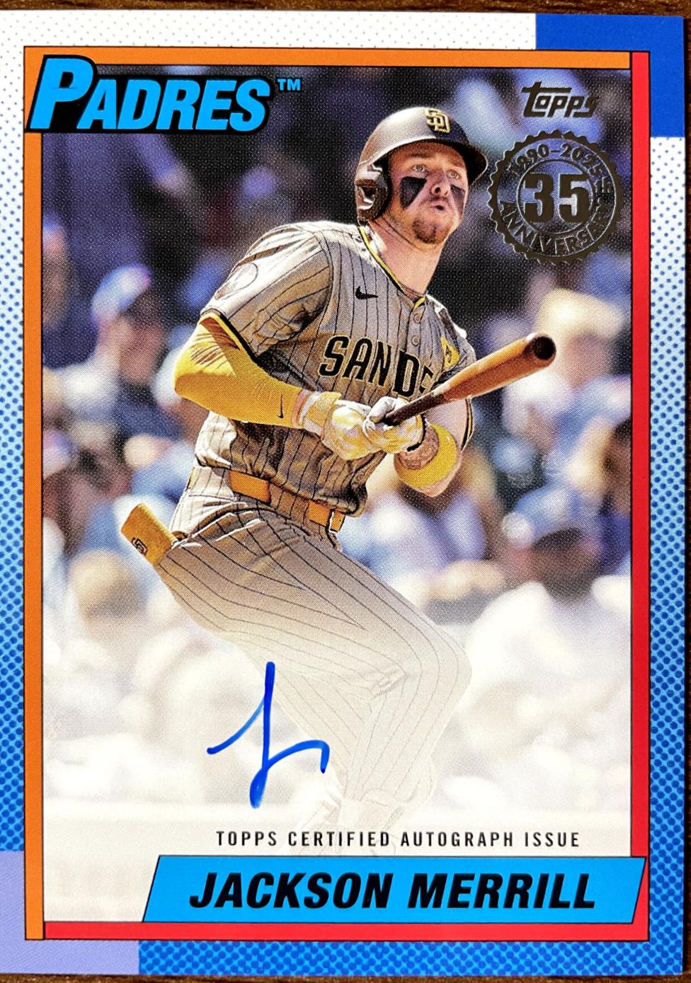 Jackson Merrill #90A-JM Baseball Cards 2025 Topps 1990 Autograph