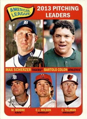 Bartolo Colon, C. J. Wilson, Chris Tillman, Matt Moore, Max Scherzer #9 Baseball Cards 2014 Topps Heritage