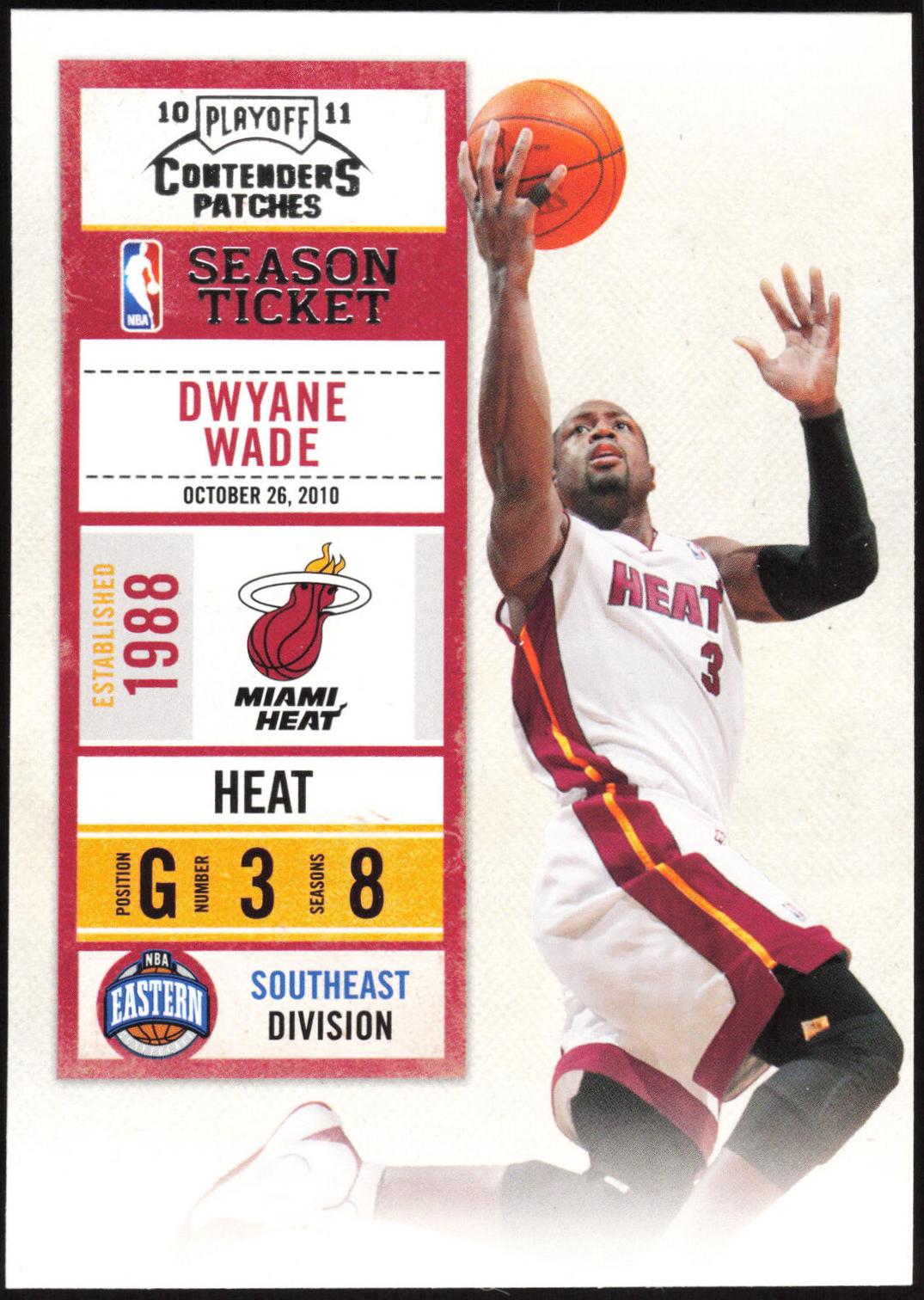 Dwyane Wade #91 Basketball Cards 2010 Panini Playoff Contenders Patches