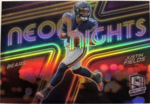Justin Fields #NN-10 Football Cards 2022 Panini Spectra Neon Nights