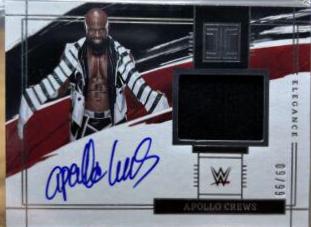 Apollo Crews #EM-ACR Wrestling Cards 2022 Panini Impeccable WWE Elegance Memorabilia Autographs