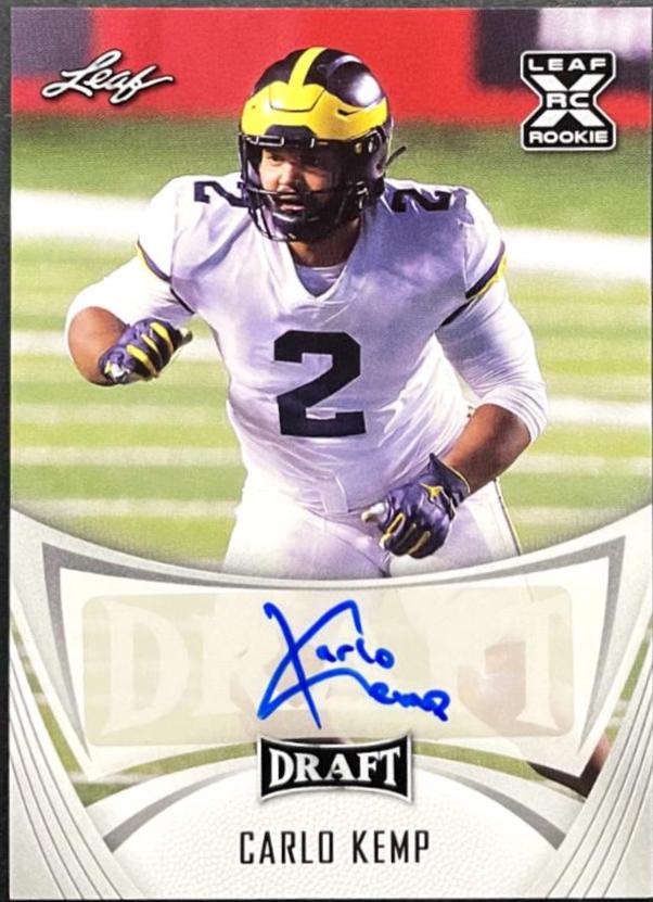 Carlo Kemp #BA-CK1 Football Cards 2021 Leaf Draft Autograph