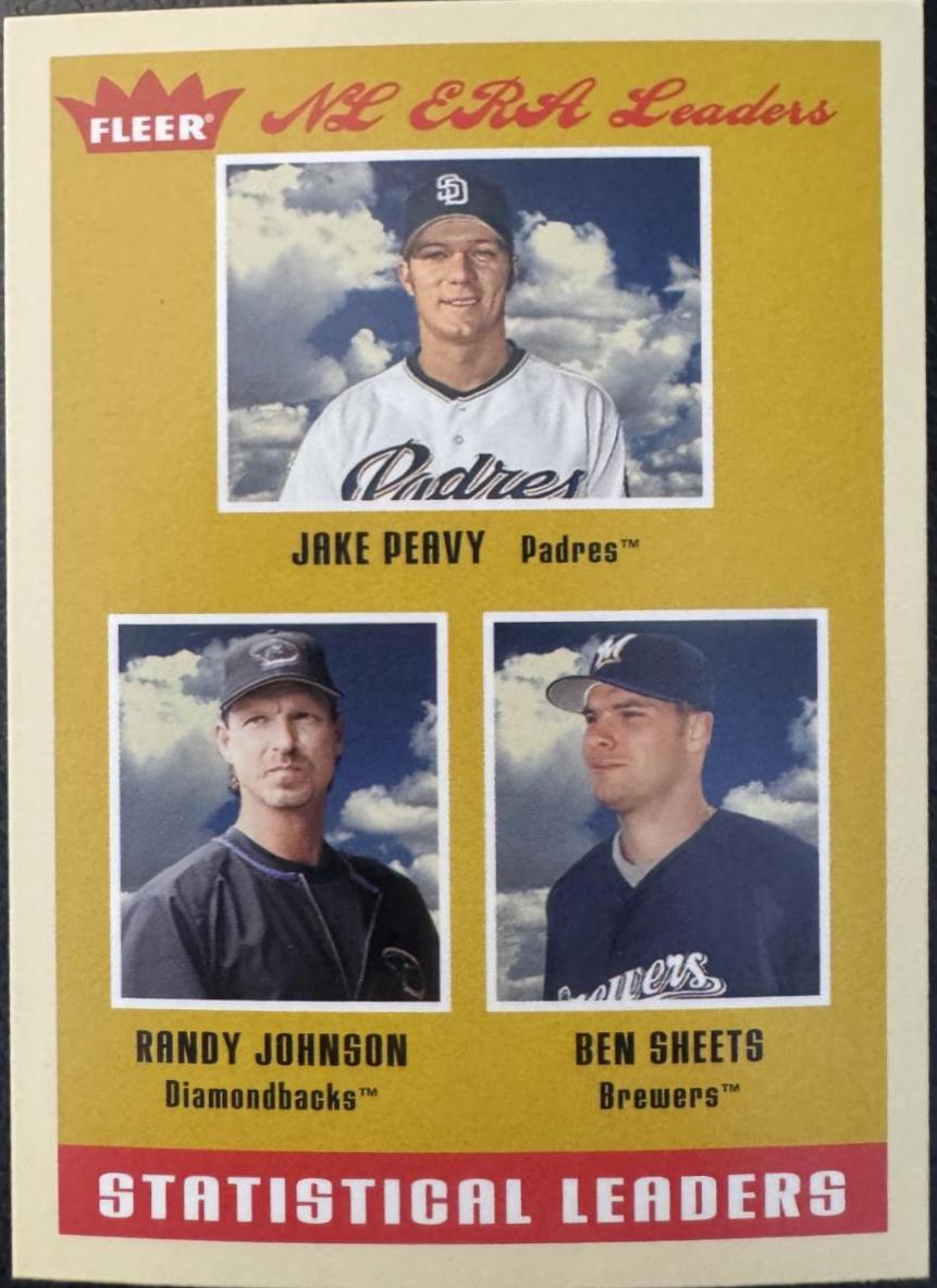 Jake Peavy / Randy Johnson / Ben Sheets #2 2005 Fleer Tradition #2 Baseball Cards 2005 Fleer Tradition
