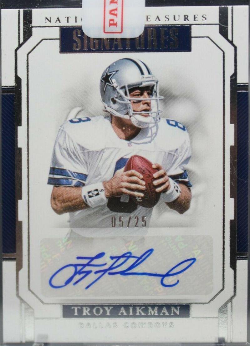 Troy Aikman Football Cards 2018 National Treasures Signatures