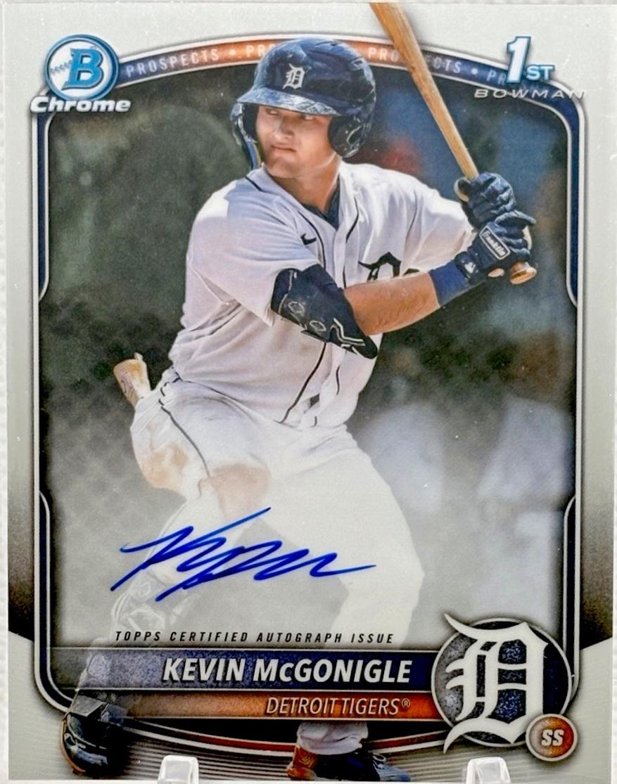 Kevin McGonigle #CPA-KM Baseball Cards 2025 Bowman Chrome Prospect Autograph