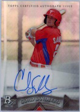 Cord Sandberg #AP-CS Baseball Cards 2014 Bowman Platinum Autograph Prospects