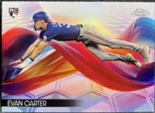 Evan Carter #HX-13 Baseball Cards 2024 Topps Chrome Helix
