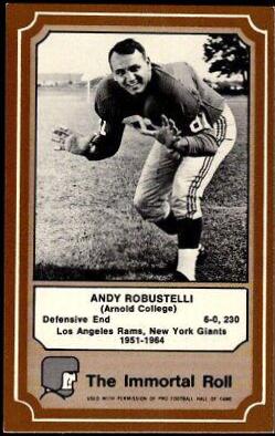Andy Robustelli #40 Football Cards 1975 Fleer Hall of Fame