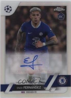Enzo Fernandez #CA-EF Soccer Cards 2022 Topps Chrome UEFA Club Competitions Autographs