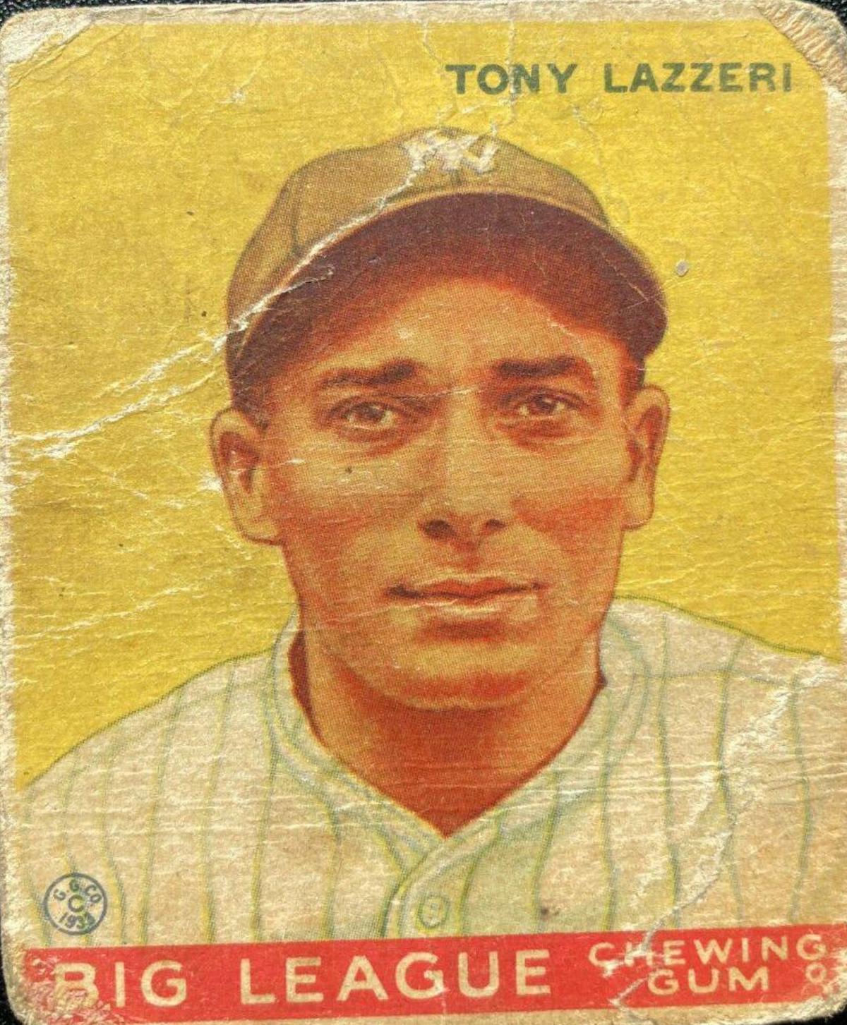 Tony Lazzeri #31 Baseball Cards 1933 Goudey