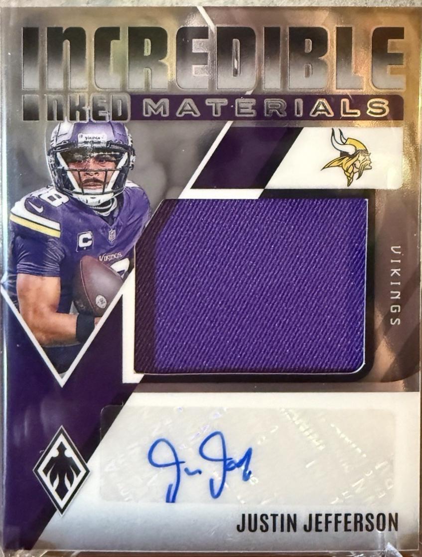 Justin Jefferson #IIM-JJN Football Cards 2024 Panini Phoenix Incredible Inked Materials