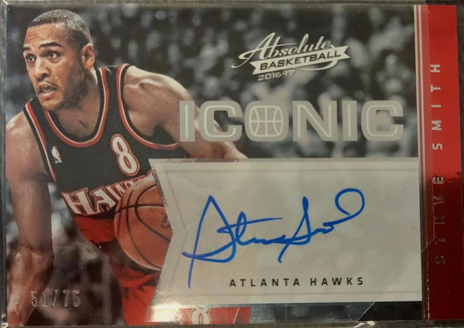 Steve Smith #28 Basketball Cards 2016 Panini Absolute Iconic Autographs