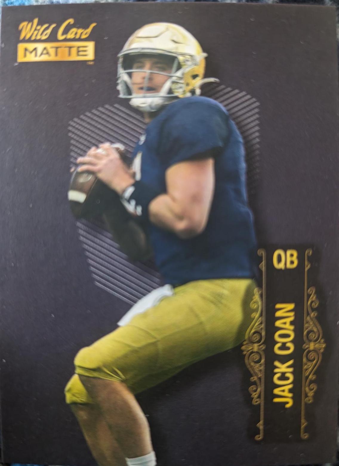 Jack Coan #MB-52 Football Cards 2022 Wild Card Matte Black