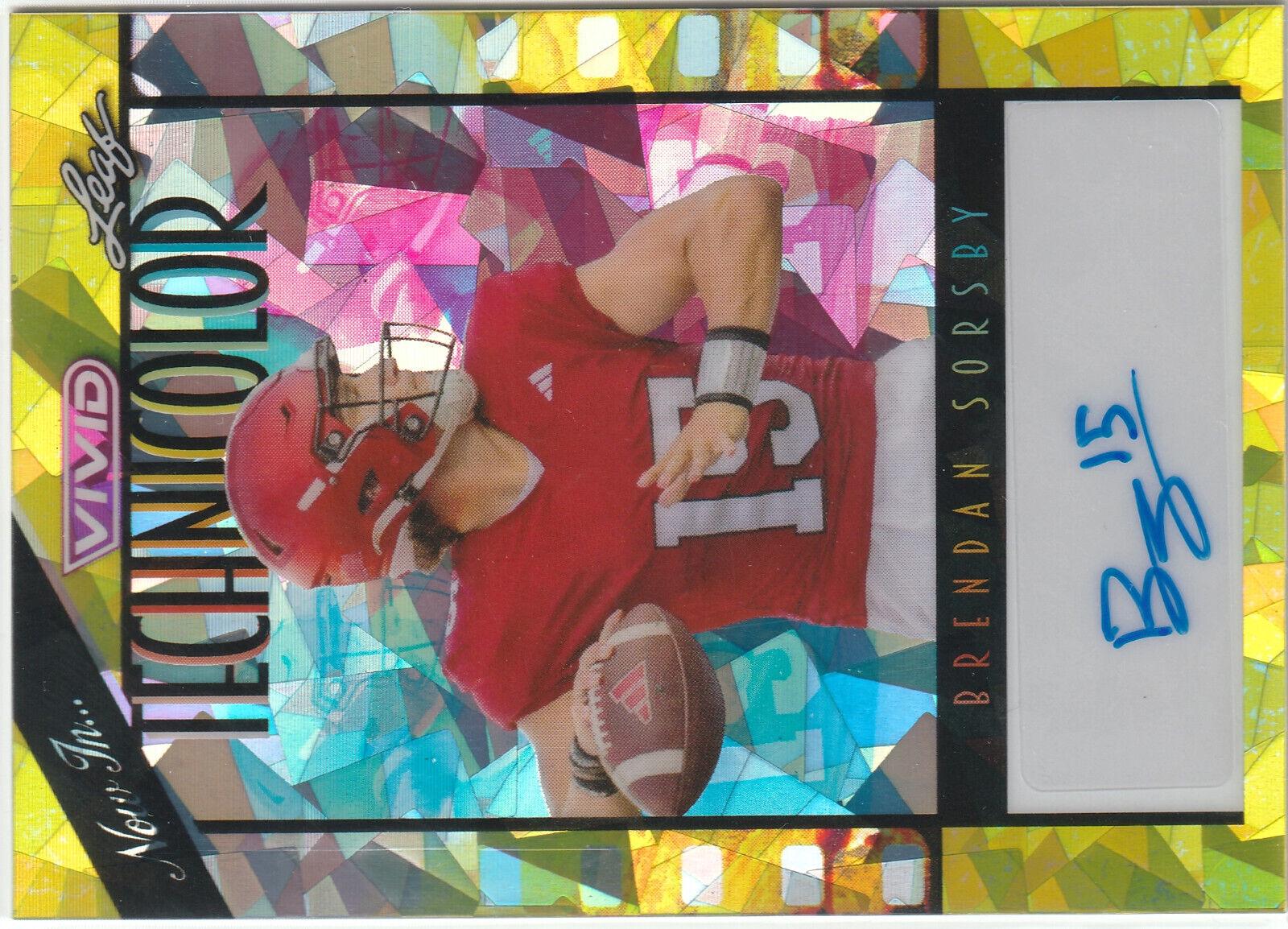 Brendan Sorsby #T-BS1 2024 Leaf Vivid Technicolor Autograph Football