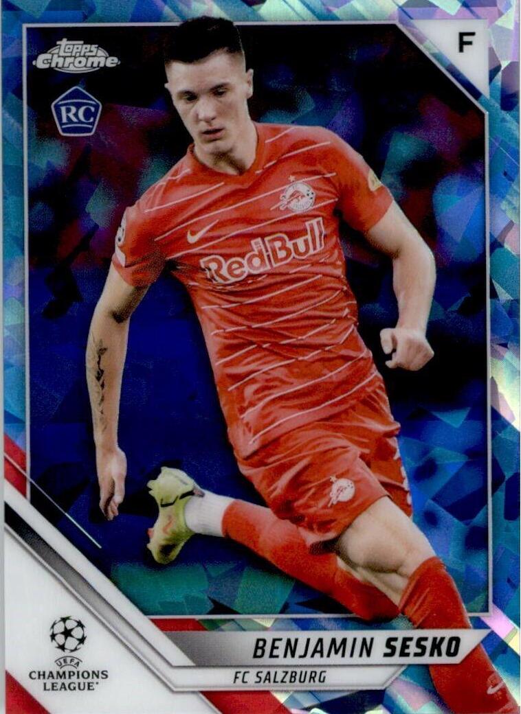 Benjamin Sesko #187 Soccer Cards 2021 Topps Chrome Sapphire UEFA Champions League