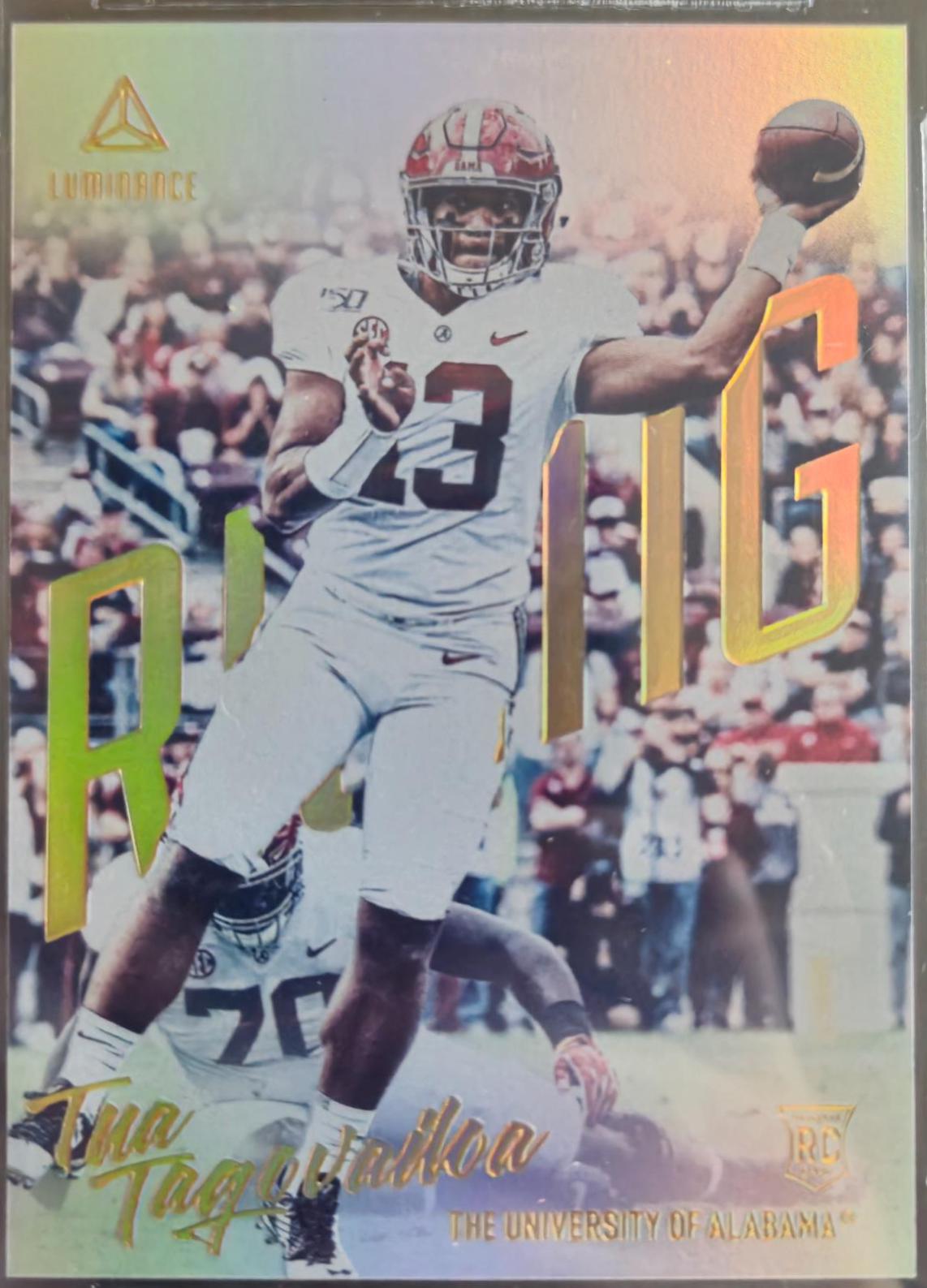 Tua Tagovailoa #R3 Football Cards 2020 Panini Luminance Rising