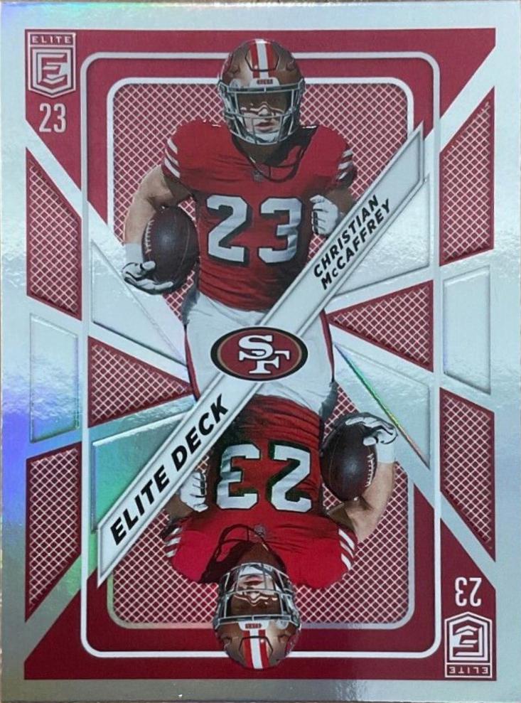 Christian McCaffrey #ED-10 Football Cards 2023 Panini Donruss Elite Deck