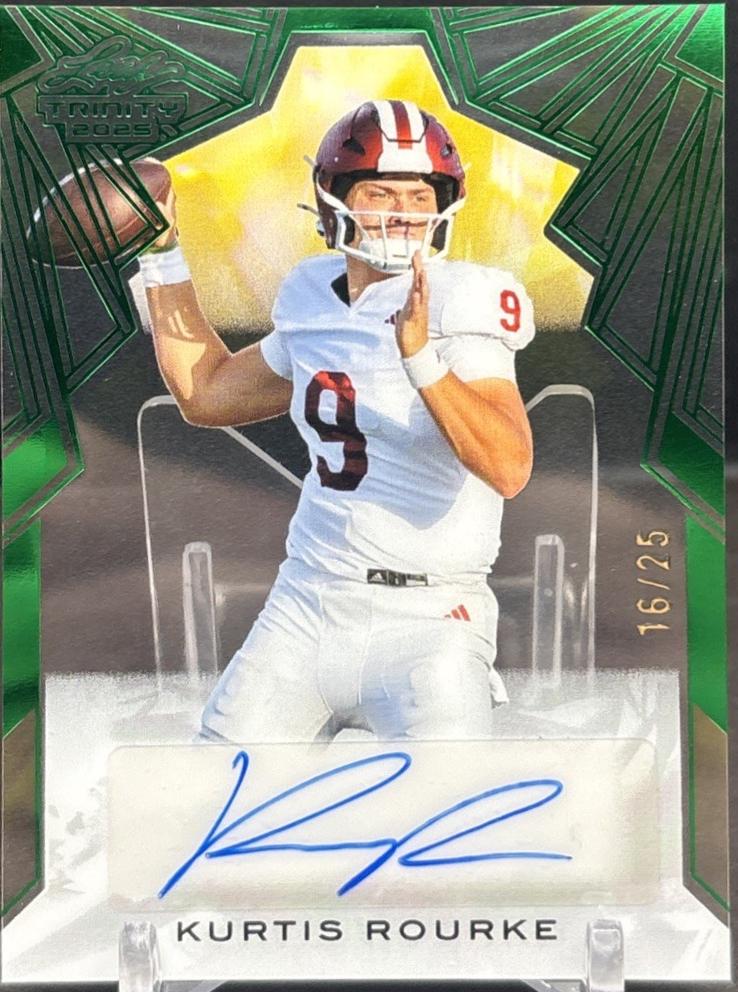 Kurtis Rourke #CA-KR2 2025 Leaf Trinity Clear Autograph Football
