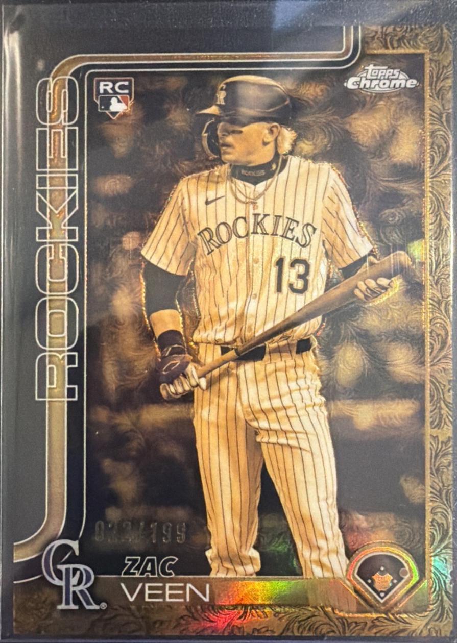 Zac Veen #CG-12 2025 Topps Gilded Collection Chrome Cast In Gold Baseball