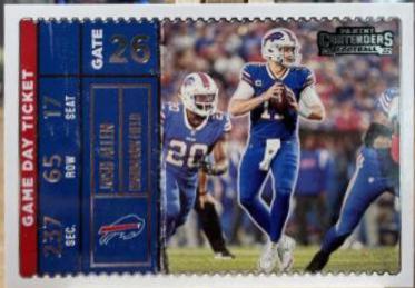 Josh Allen #GDT-JAL Football Cards 2022 Panini Contenders Game Day Ticket