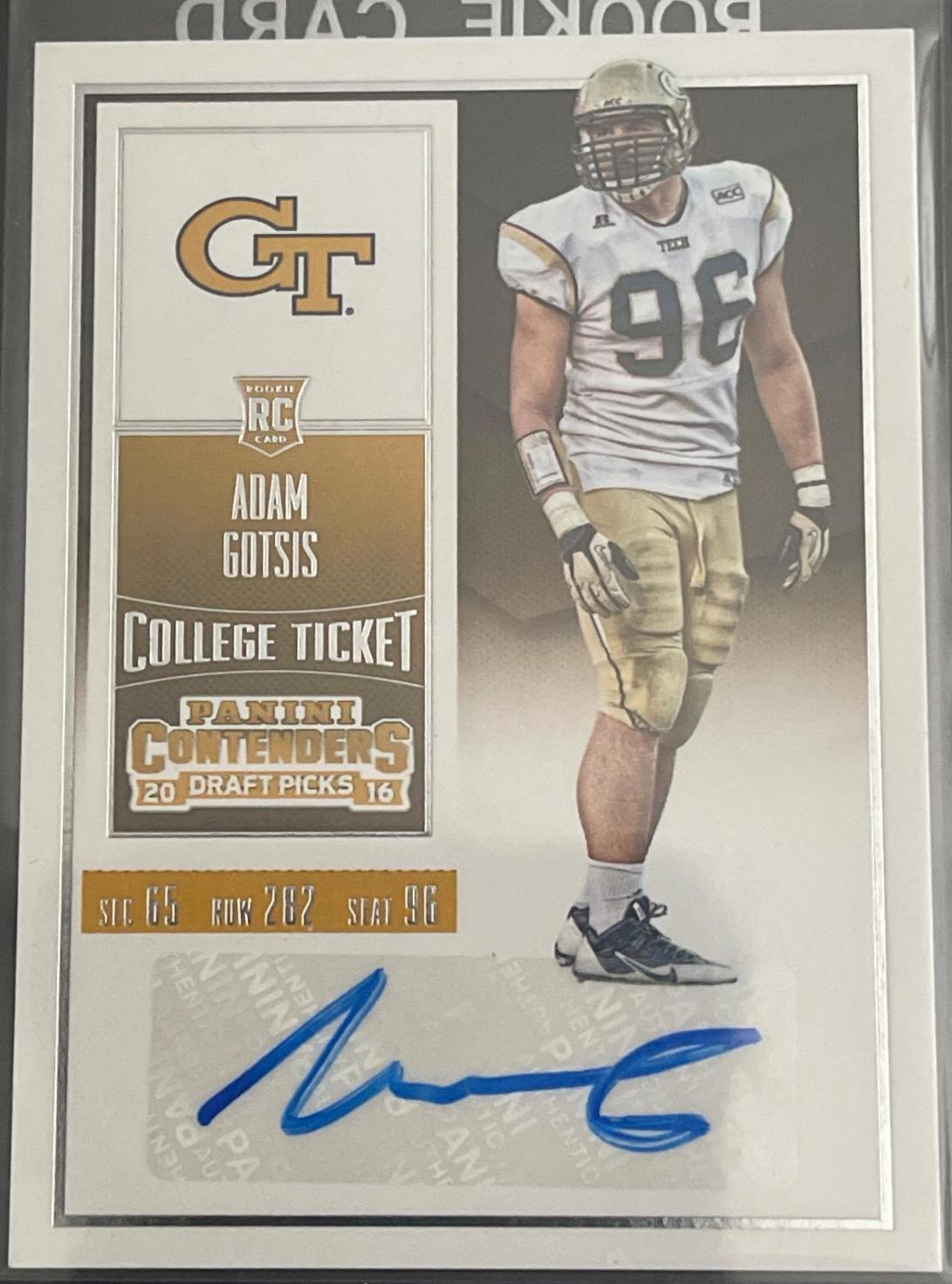 Adam Gotsis #217 Football Cards 2016 Panini Contenders Draft Picks College Ticket Autograph
