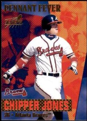 Chipper Jones #1 Baseball Cards 1999 Pacific Aurora Pennant Fever