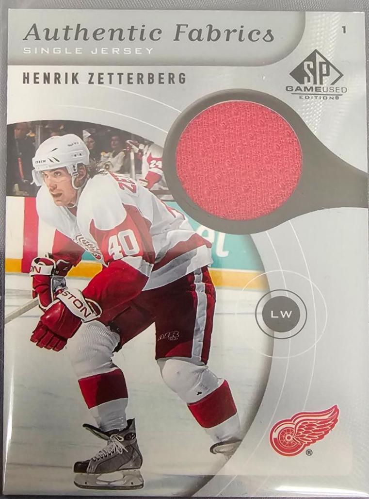 Henrik Zetterberg #AF-HZ Hockey Cards 2006 SP Game Used Authentic Fabric
