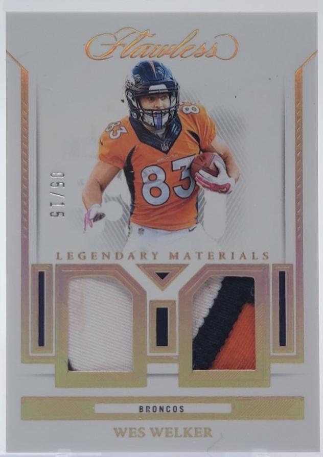 Wes Welker #11 Football Cards 2023 Panini Flawless Legendary Materials