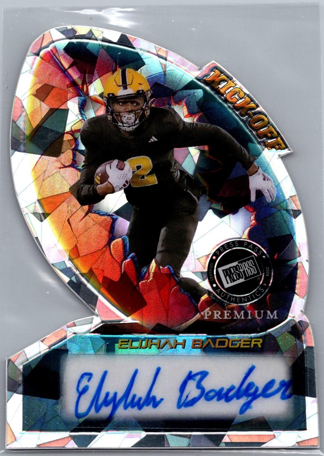 Elijhah Badger #KO-EB1 2024 Press Pass Premium Kick Off Autograph Football