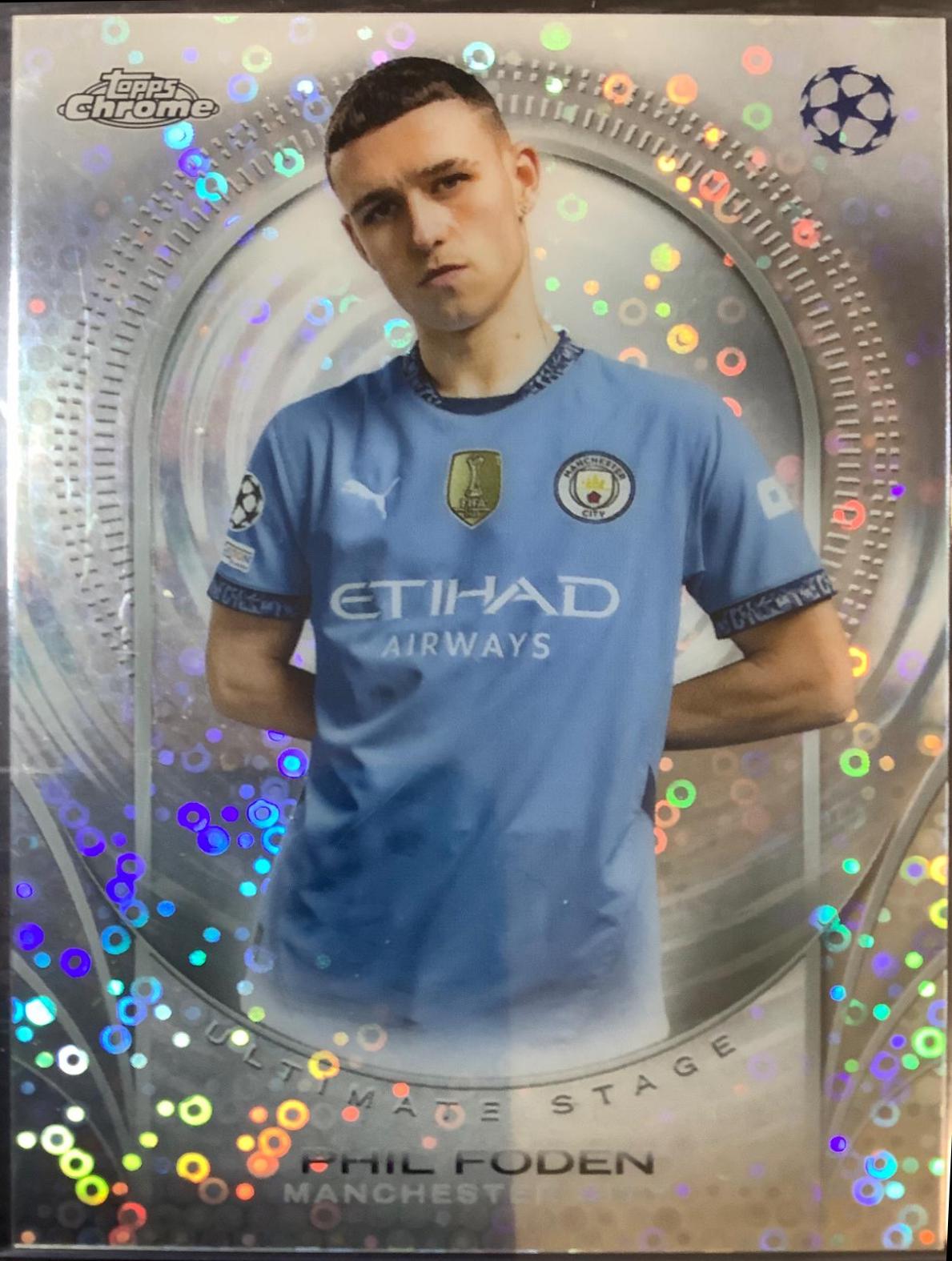 Phil Foden #USC-34 Soccer Cards 2024 Topps Chrome UEFA Club Ultimate Stage