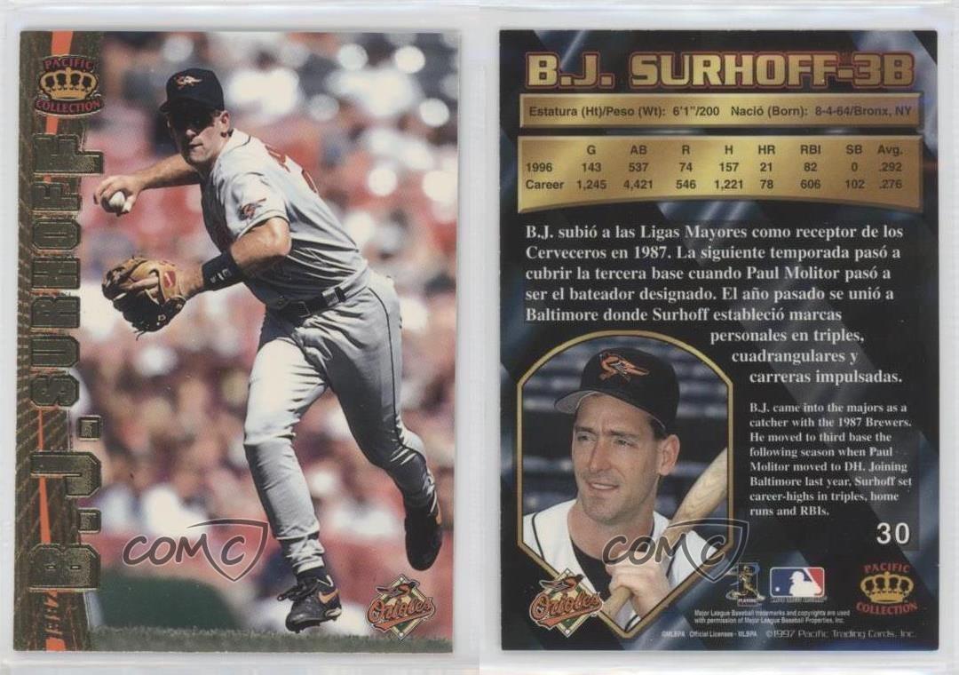 B.J. Surhoff #30 Baseball Cards 1997 Pacific Crown Collection