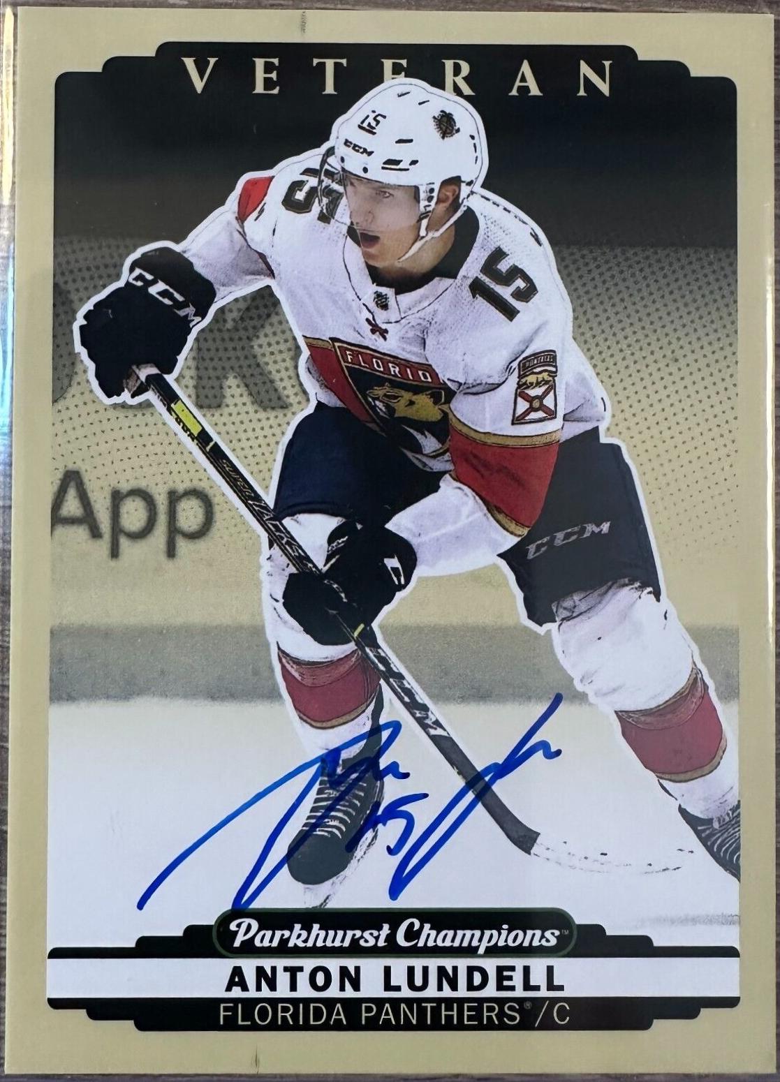 Anton Lundell #221 Hockey Cards 2022 Parkhurst Champions Autograph