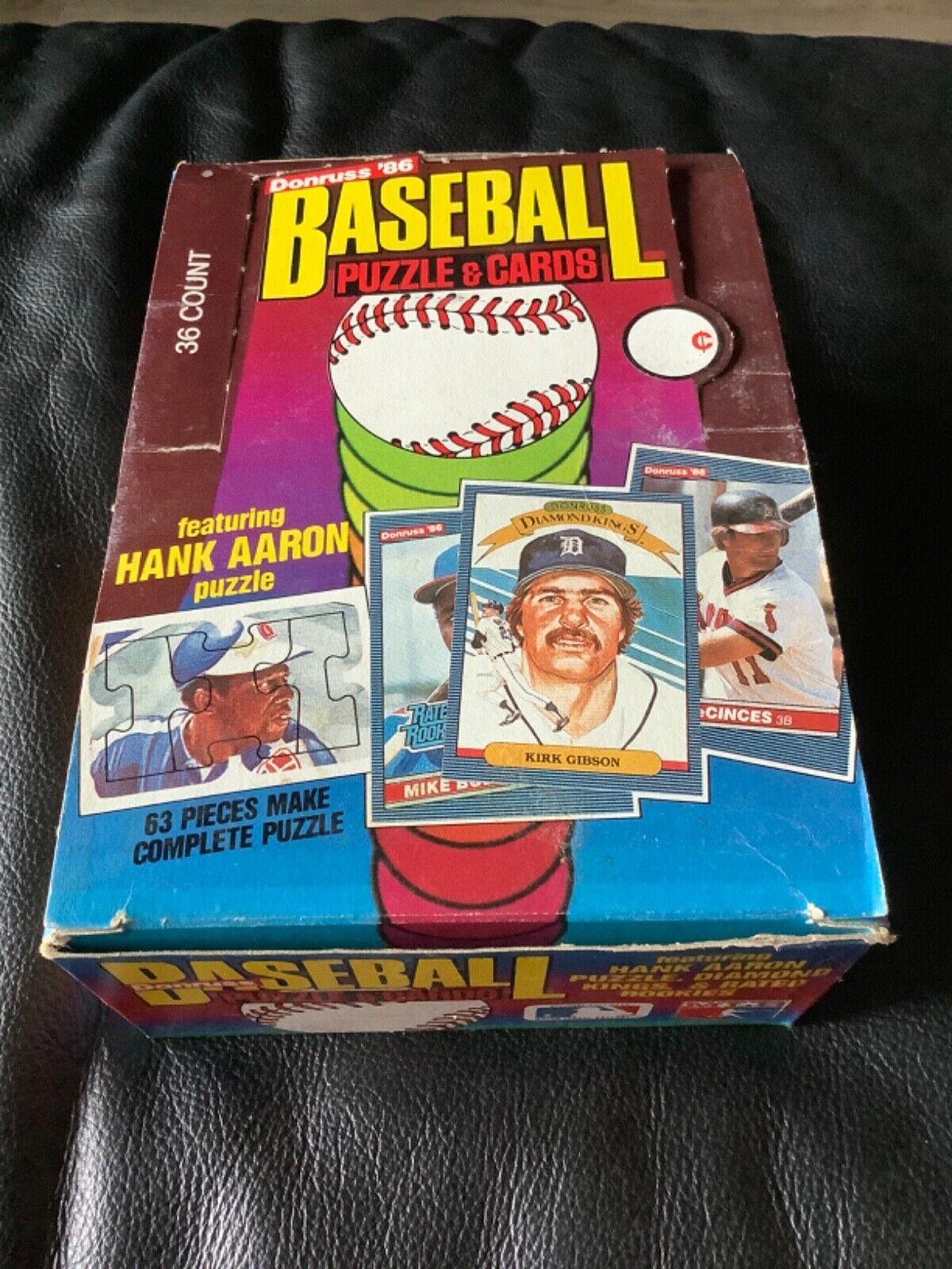 Wax Box Baseball Cards 1986 Donruss
