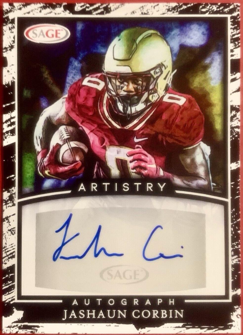 Jashaun Corbin #A-JC2 Football Cards 2022 Sage Hit Artistry Autographs